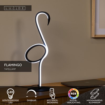 Lucide FLAMINGO - Tafellamp - LED Dimb. - RGB - Multicolor